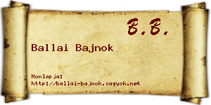 Ballai Bajnok névjegykártya